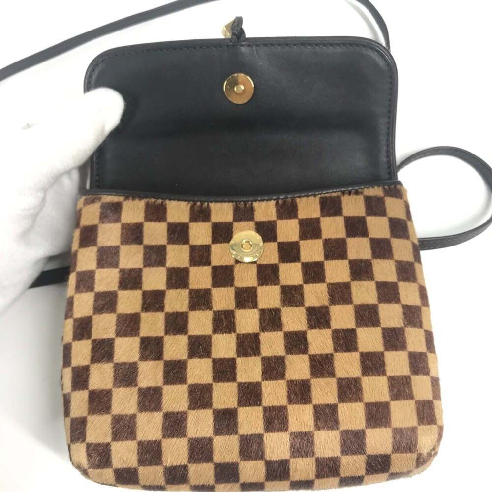 LOUIS VUITTON Authentic Brown Damier Leather Pochette Shoulder Bag - Picture 12 of 16